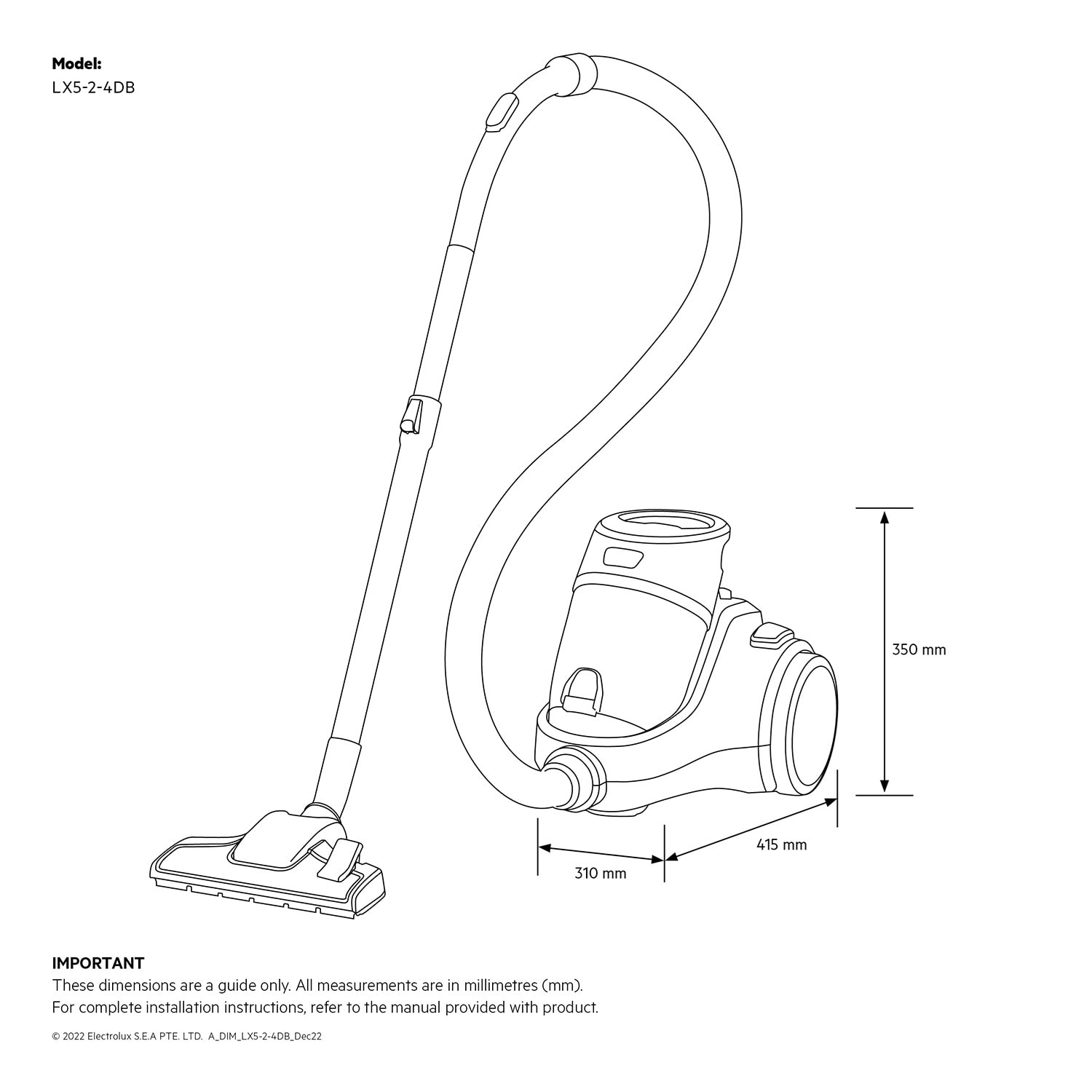 Aspirateurtraîneau LX5 de 700 W LX524DB AEG Maroc